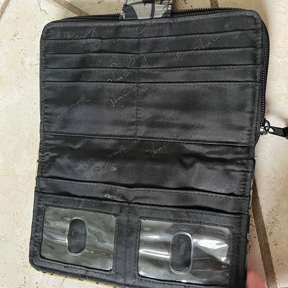 Vera Bradley Black Gray Yellow Wallet - Picture 6 of 8